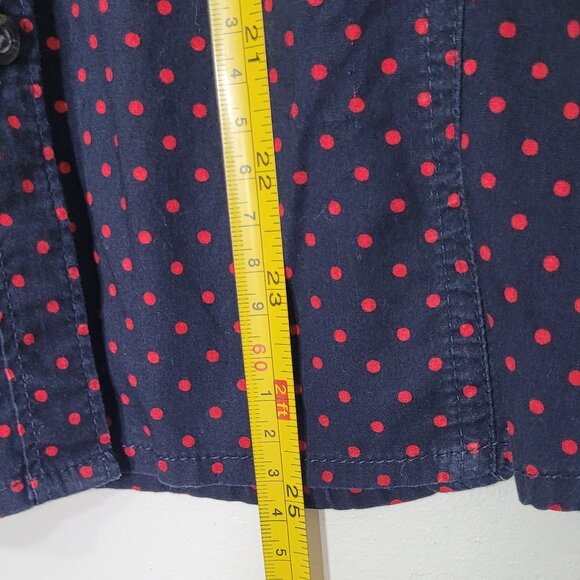 Tommy Hilfiger Navy Blue Red Polka Dots 100% Cotton Button-Up Shirt Preppy Sz M - Picture 8 of 10